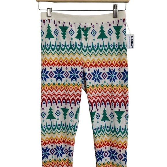 NWT Old Navy Colorful Pajama Bottoms Pants Winter Christmas Holidays Rainbow - Picture 2 of 11